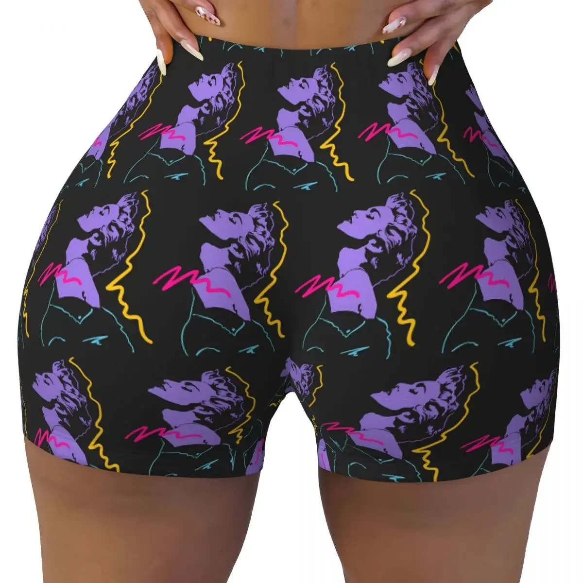 Custom Madonna 80s Retro Style Yoga Shorts Women Gym Workout Running Athletic Volleyball Biker Shorts