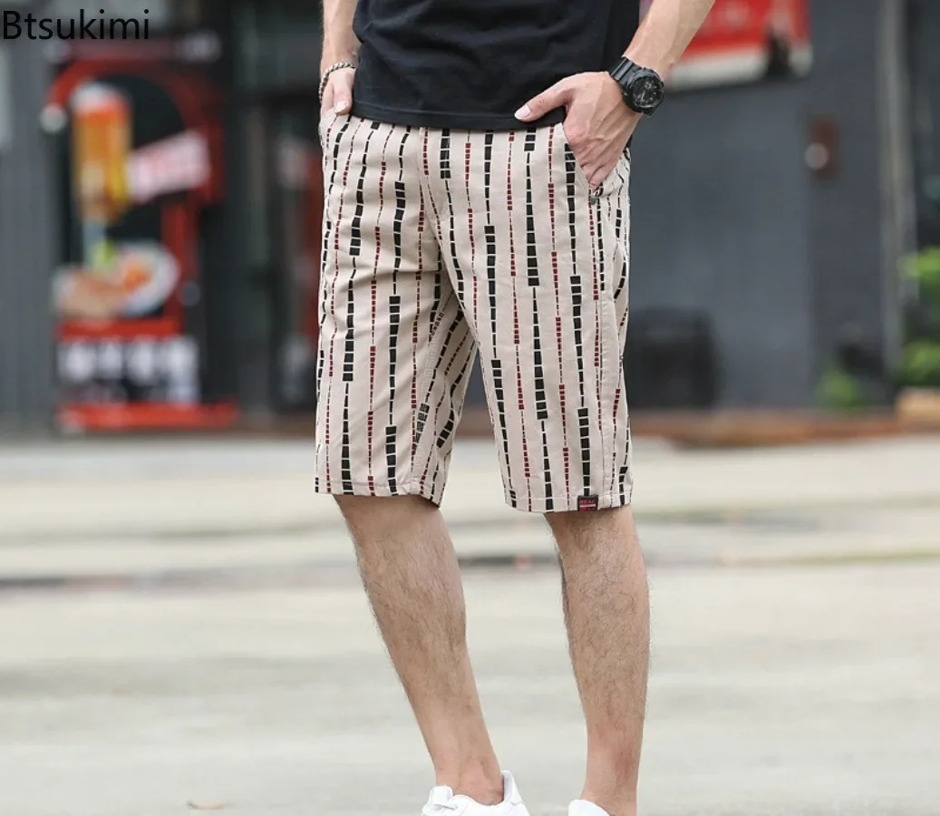 

Cargo Shorts Men's Summer 100% Cotton Printed Casual Short Pants Outdoor Multi-Pocket Loose Sport Jogger Trousers Shorts for Men