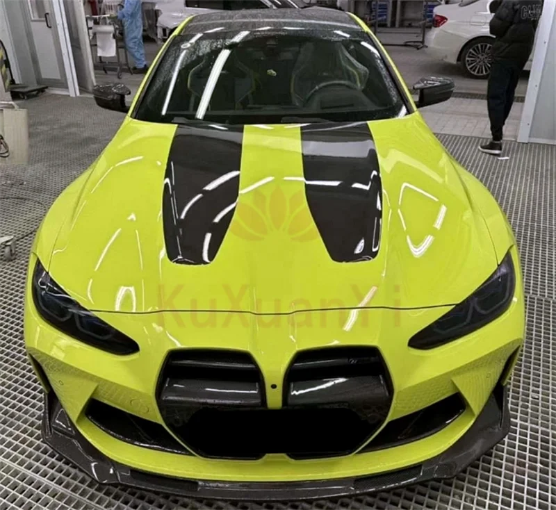 ل 2021 + BMW M3 G80 M4 G82 CSL نمط صحيح ألياف الكربون محرك هود الجبهة غطاء مقصورة المحرك طقم الجسم