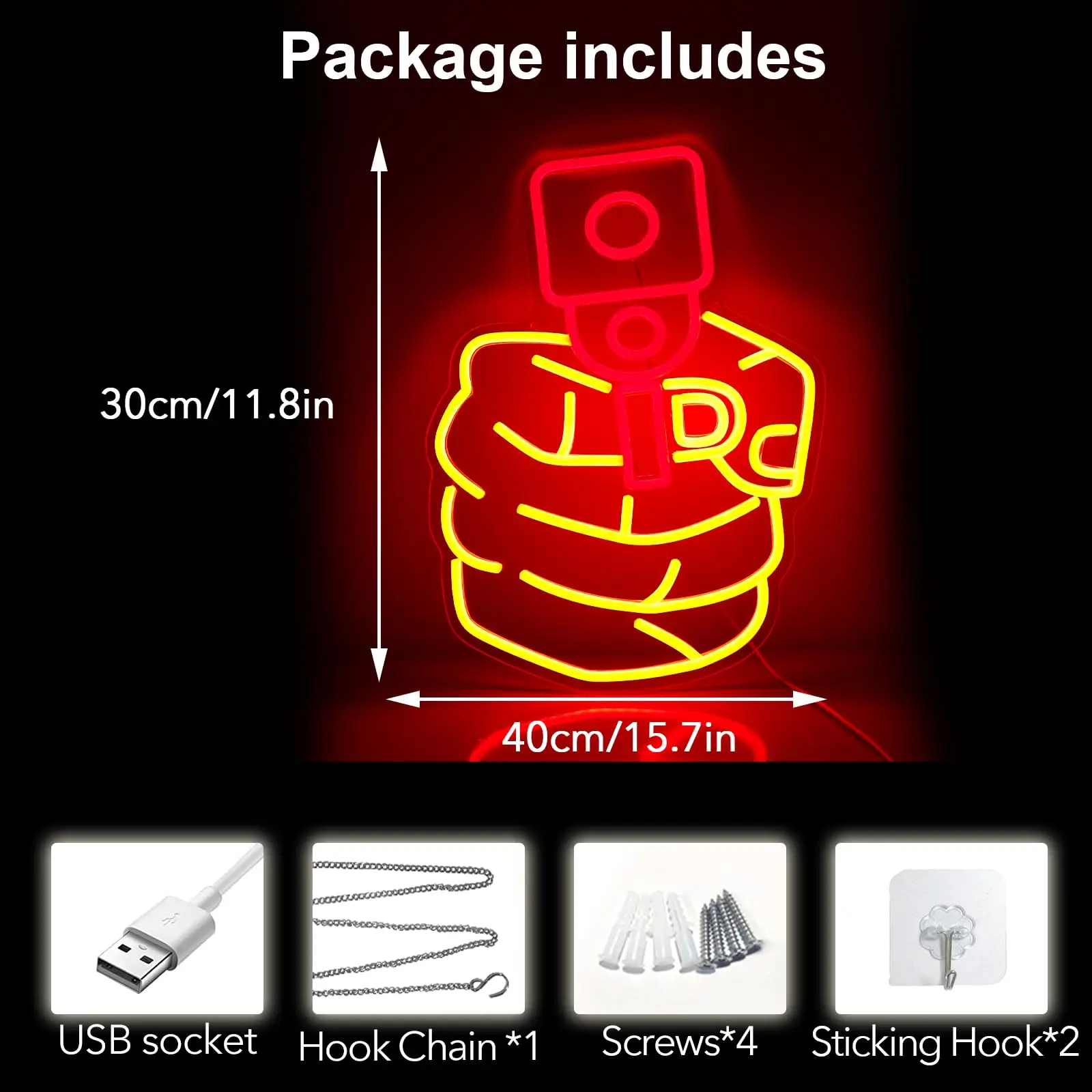 Pistola pistola sinal de néon com regulável legal amarelo vermelho led iluminar para pendurar decoração da parede homem caverna quarto bar escritório meninos presente