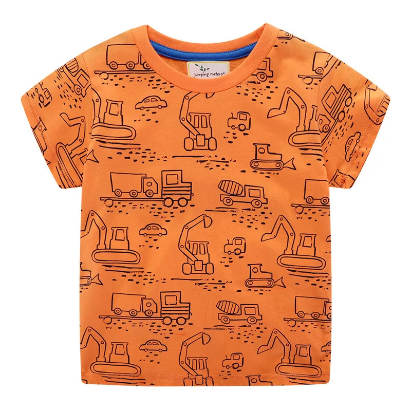 Meninos Camisetas para Crianças, Baby Tops, Kids Tees, Dinossauros Roupas de Verão, Nova Chegada, Medidores de Salto, 2 a 7T