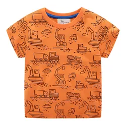 Jumping Meters 2-7T New Arrival Boys T Shirts For Summer Cartoon Cars Toddler Kids Tees Baby Tops Clothes