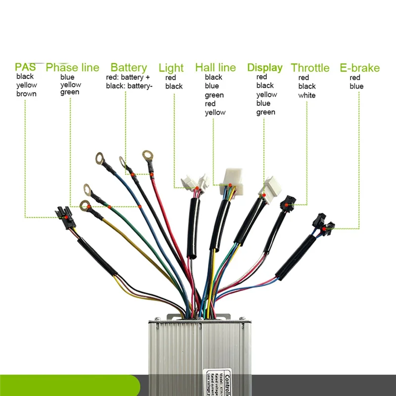 Ebike Controller 48V 1000W/1500W/2000W/3000W Square Wave with Light Line 50A Controller for KT LCD Display