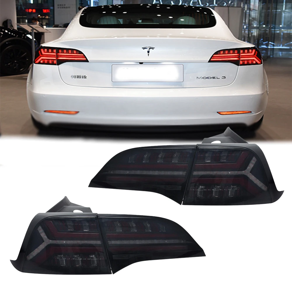 LED Sequential Tail Lights For Tesla Model 3 Model Y 2018 2019 2020 2021 Start Up Animation Rear Lamps Tesla