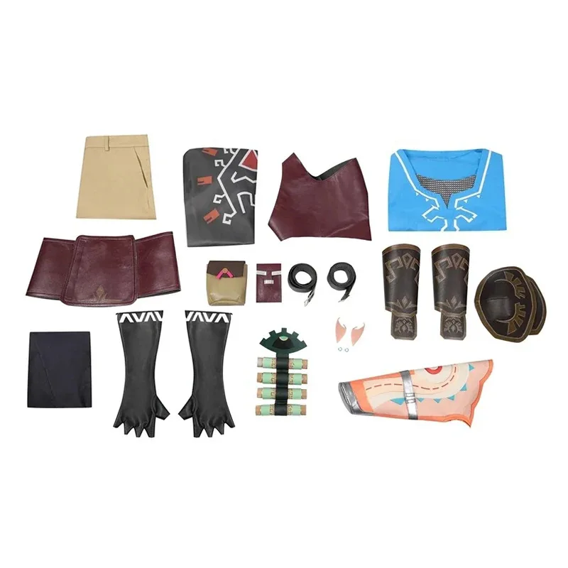 Костюм для косплея Link 2025, плащ, футболка, брюки, Хэллоуин, карнавал, вечеринка, сценическое представление, маскировочный костюм, пальто, топы для взрослых и детей