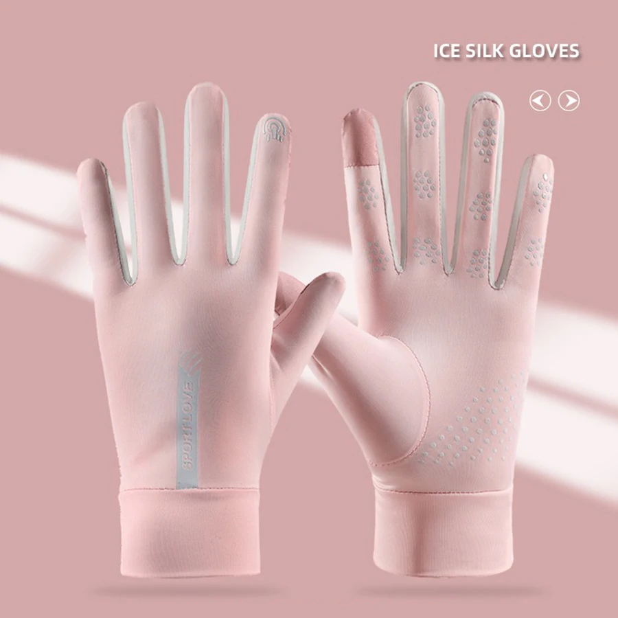 Summer UV Sun Protection Gloves ,Driving Gloves ,Non-Slip Touch screen Ice-Silk Sunblock Gloves for Cycling Riding  Men&Women