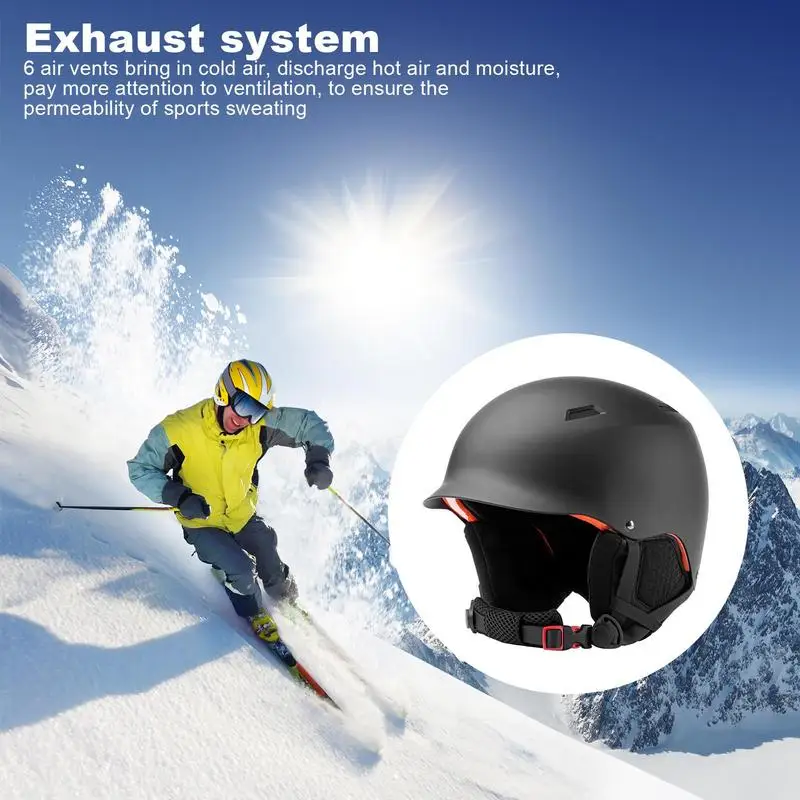 

Snowboarding Hard Head Gear Shockproof Adult Snowboard Earflap Hat Removable Windproof Shock Absorbing Removable Ear Pad Hat For