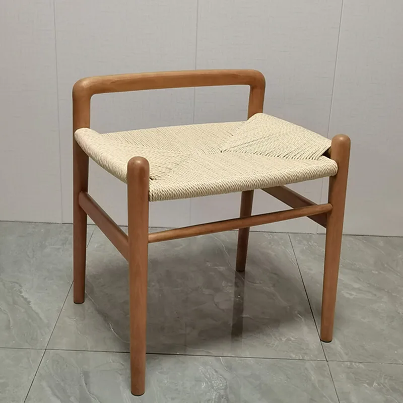 

Nordic Shoe Changing Stool Creative Rope Weaving Dressing Chair Homestay Hallway Ottoman Stable Load-bearing Home Furniture