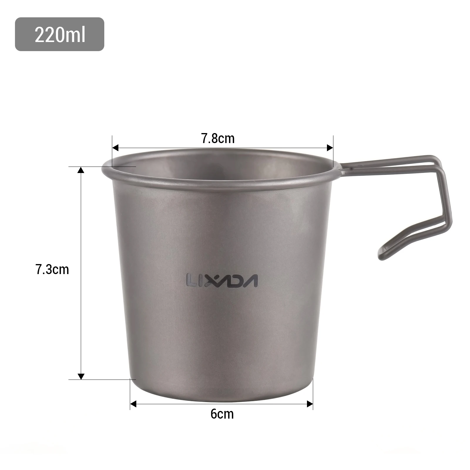 Lixada 1/2pcs 220ml Titanium Sierra Cup Lightweight Camping Cup Hiking Coffee Mug for Outdoor Camping Hiking BBQ Tableware