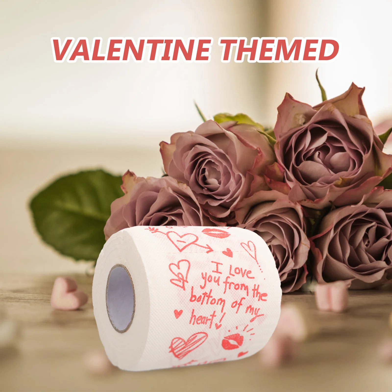 Rollo de papel con estampado de San Valentín, servilleta de baño, pañuelos de papel higiénico