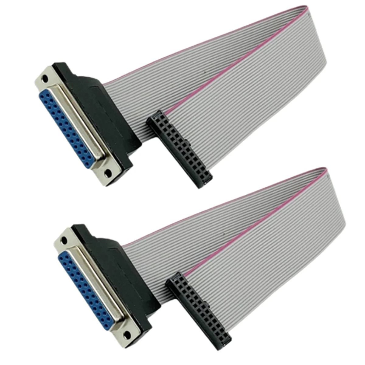ABQR Wire Flat Ribbon Cable DB25 Female to FC-26 Female Connector for LCD Monitors, Connecting Circuit Boards, Computers.