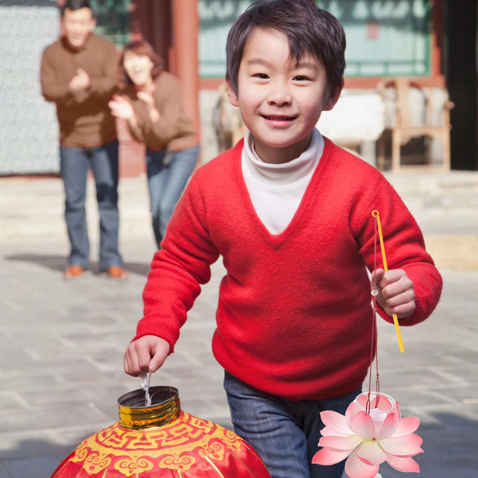 

DIY Lantern Supplies Lotus Shaped H held Fairy Lantern Pink Small Kids Art Festive Decor Home Making Tools Party Accessories