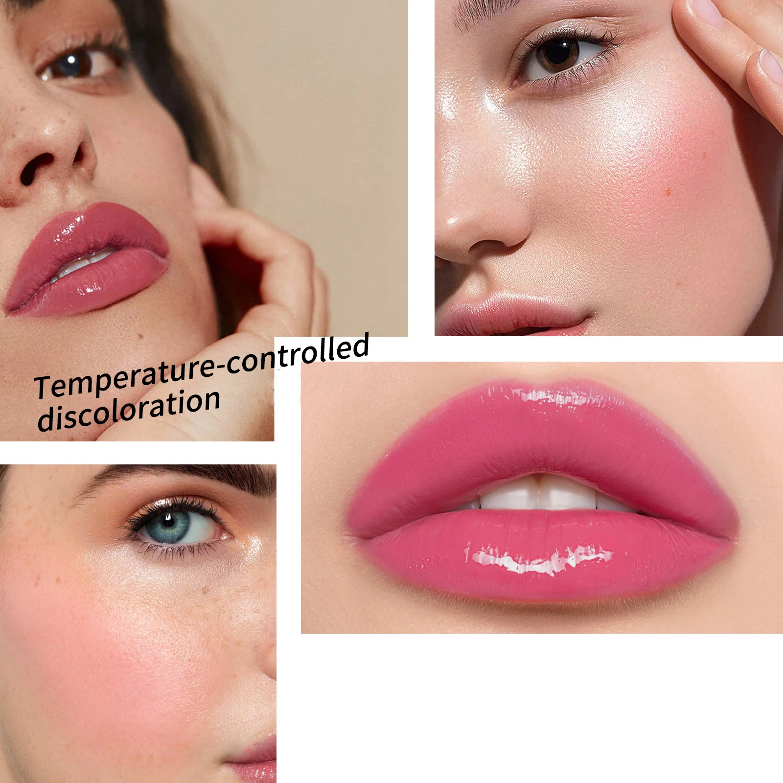 Neue Mehrzweck Erröten Creme Temperatur Ändern Erröten Lip Gloss Natürliche Rosa Lip Balm 4 Farbe Einfach zu Tragen Erröten Kosmetik