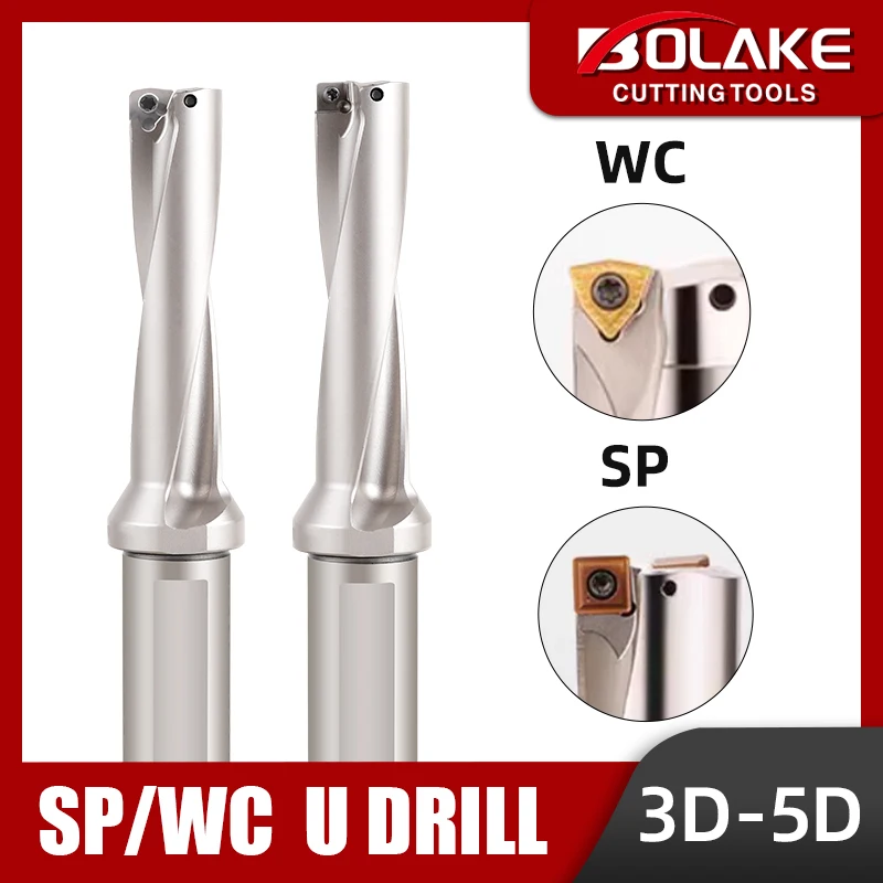 BOLAKE Serie SP Punte da trapano Inserto per trapano Punte da trapano per metallo 13mm-50mm Profondità 2D 3D 4D Indicizzabili U Trapano Macchinari Torni Acqua CNC