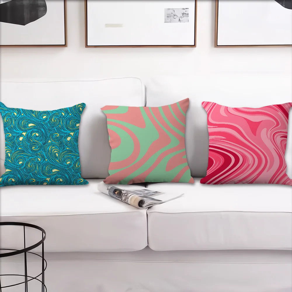 Art swirl print  cushion cover Accessories Square Cushion Room Bedroom Headboard Sofa Living Backrest Car Nap Time