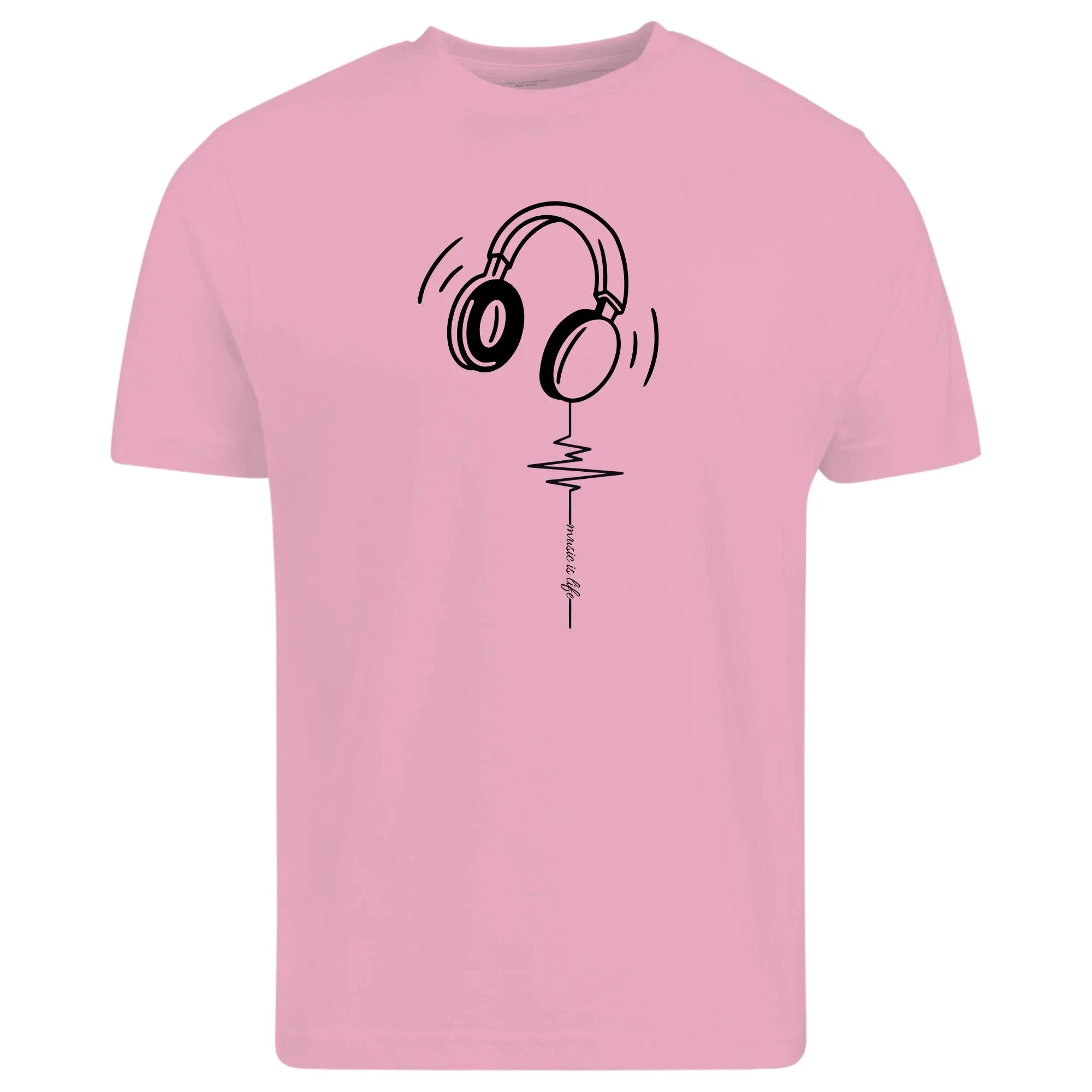 Music Is Life T-Shirt Headphone Graphic Tee Cool Music Lover's Shirt  Gift for DJs Musicians Unisex Casual Top Concert Tee