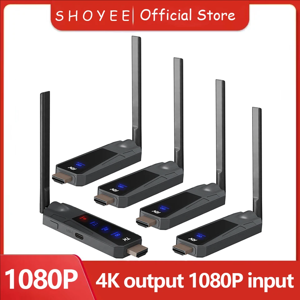 

Беспроводной HDMI-передатчик и приемник 1080P на 80 м с мониторингом через приложение, низкой задержкой, подключением Plug and Play для ПК, ТВ, проектора