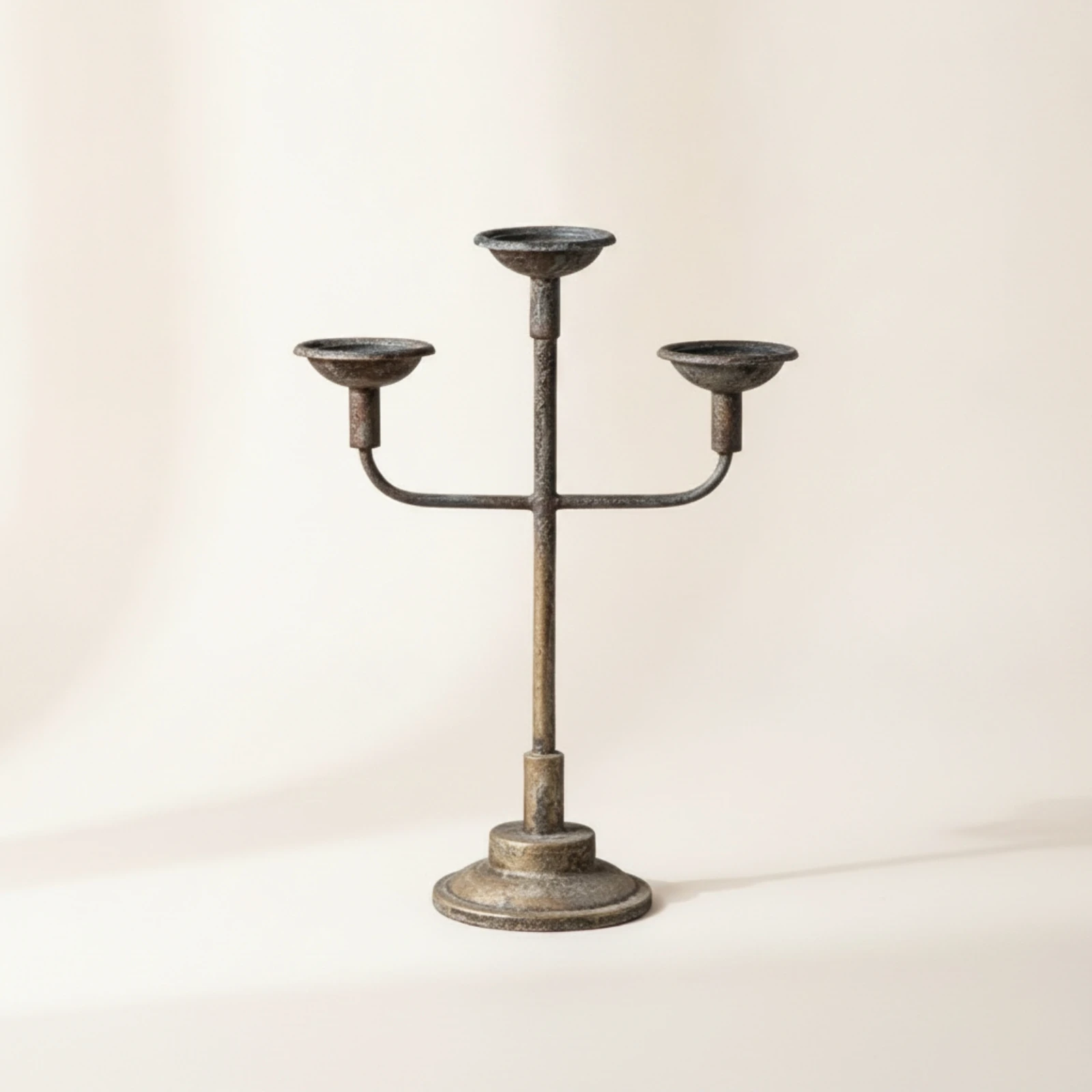 Wrought Iron Candlestick Holder Freestanding Wrought Iron Candle Holder Candle Stand with Round Base Heavy Home Decor - view 4