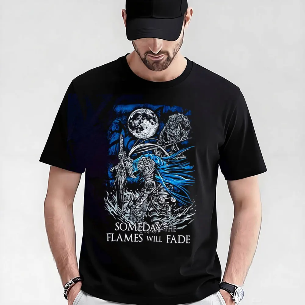 Sif Wolf Knight Artorias The Abysswalker Gift T-shirt 0604 Dark Souls Graphic clothes Retro Bloodborne Game Tee All size Tops