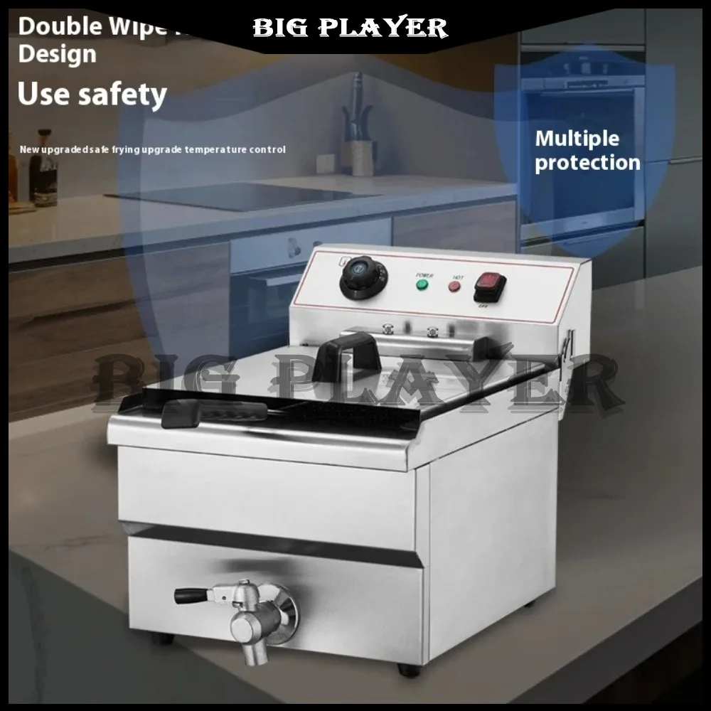 Friteuse électrique commerciale avec double réservoirs 12L 3000W, comptoir en acier inoxydable pour poulet frit, frites