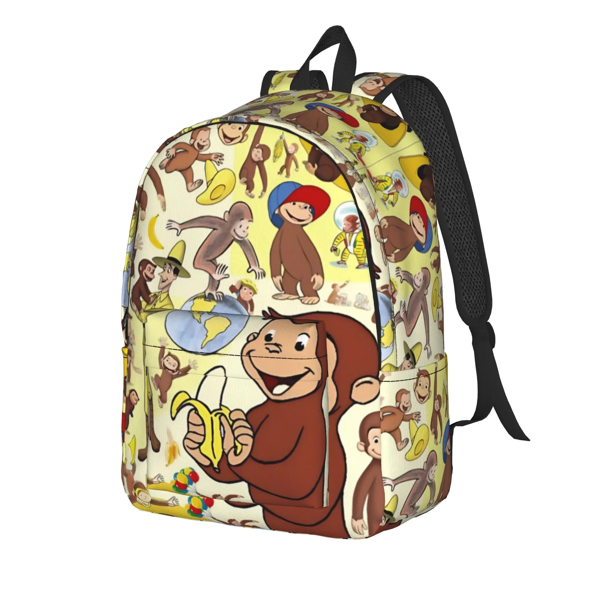 Curious George Collage Backpack  Outdoor Backpacks Student Novelty School Bags Design Big Rucksack