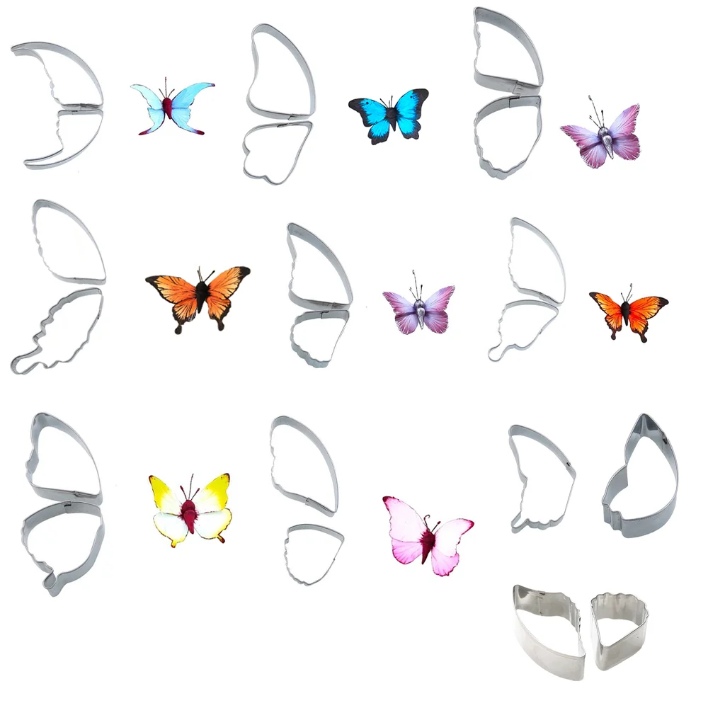11 Pattern Butterfly Shape Stainless Steel Cutters DIY Cookie,Fondant,Sugarcraft Cutters Baking Mold Cake Decor
