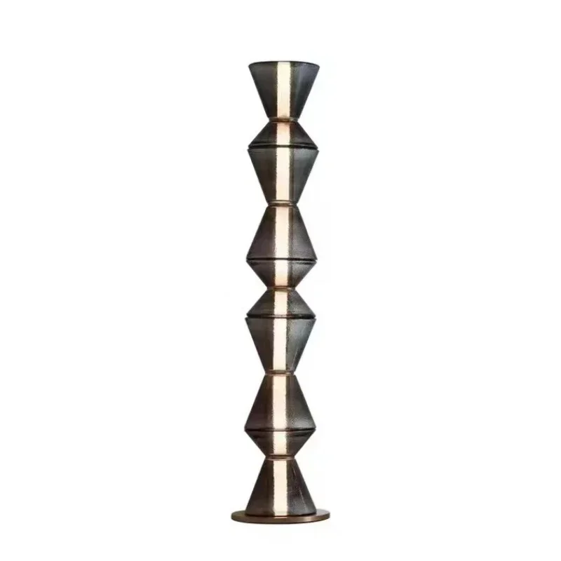 Italy Designer Glass Floor Light Transparent Glass Cylindrical Floor Lamp Living Room Bedroom Bedside Lights Lighting Fixtures