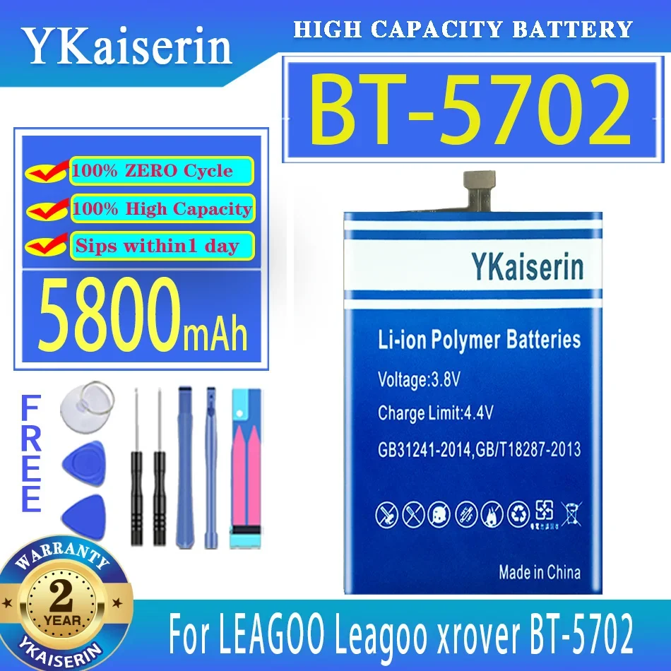 

YKaiserin Battery 5800mah For Leagoo xrover BT-5702 BT5702 Bateria