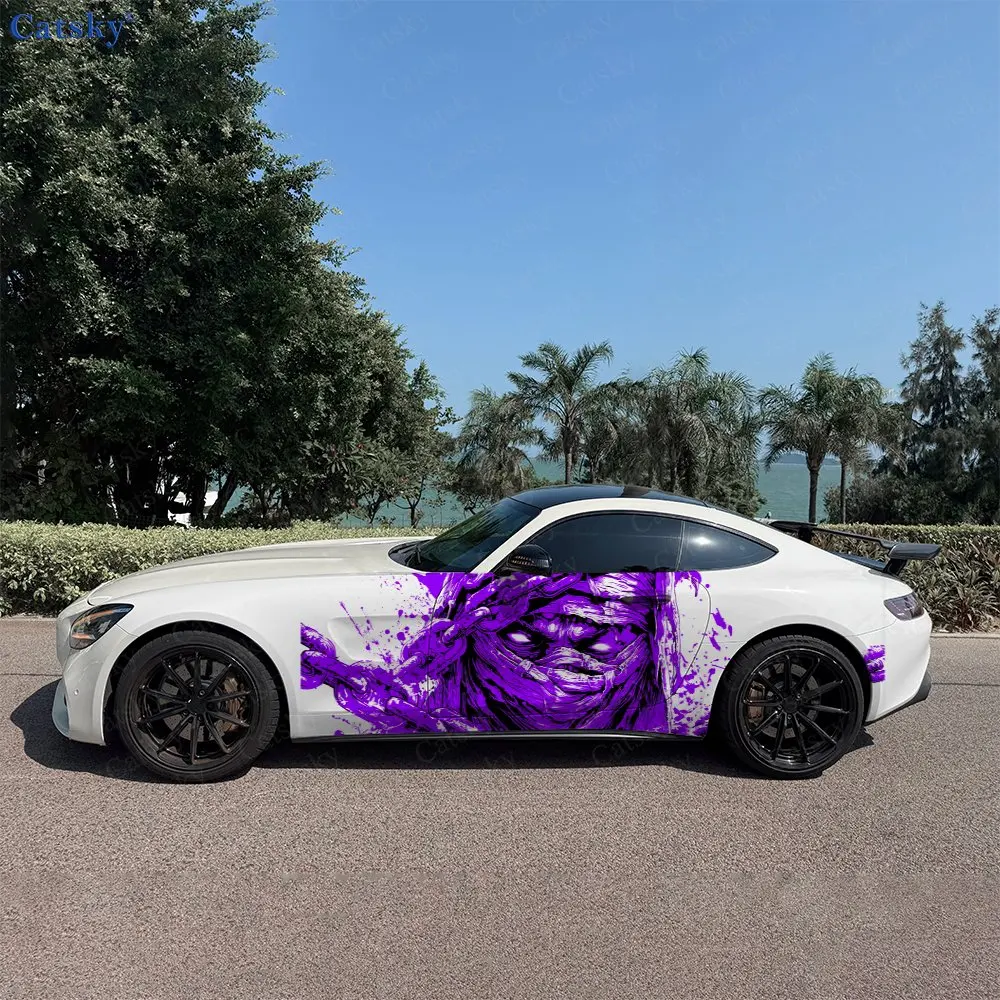

2pcs Purple Mummy Vinyl Car Sticker, Fade Resistant, Enhance The Look Of Your Vehicle Bold Artistic Design Car Vinyl Wraps