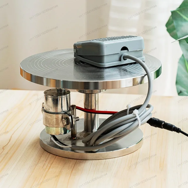 

Ceramic Electric Turntable Stainless Steel Rotating Table for Drawing, Gilding, Line Painting, Automatic Centering Platform