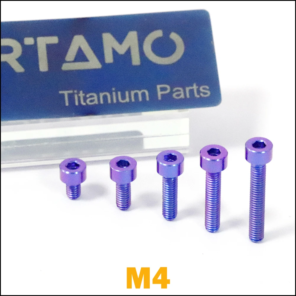 RTAMO مسامير التيتانيوم Gr5 البراغي x6/8/10/12/15/مسامير أسطوانية M4x6/8/10/12/15/رأس مقبس سداسي أسطواني لبراغي قرص استشعار ABS