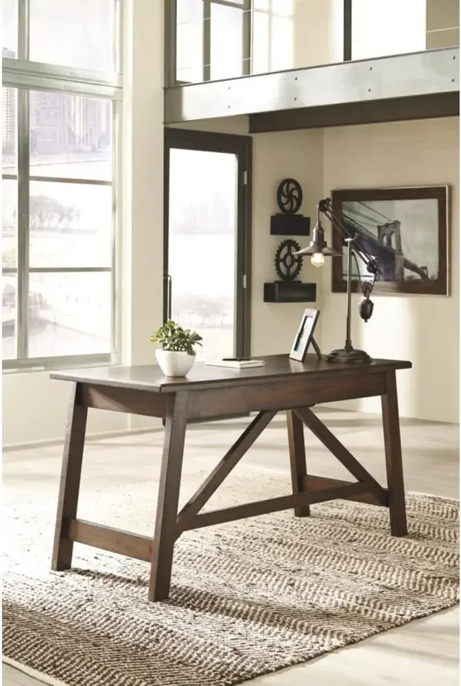 Design by Ashley Baldridge Rustic Home Office Desk, Distressed Brown