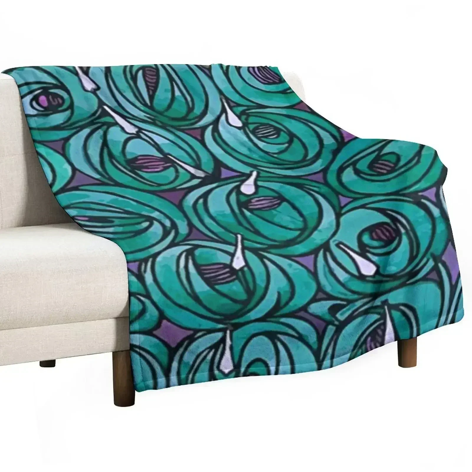 

Charles Rennie Mackintosh - Rosesteardrops,green Throw Blanket Softest Thermals For Travel Summer Blankets