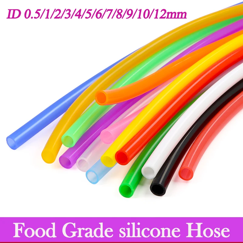 

1Meter Food Grade Silicone Tube ID 0.5 1 2 3 4 5 6 7 8 9 10 12mm Aquarium Flexible Rubber Hose Garden Water Connector Drink Pipe