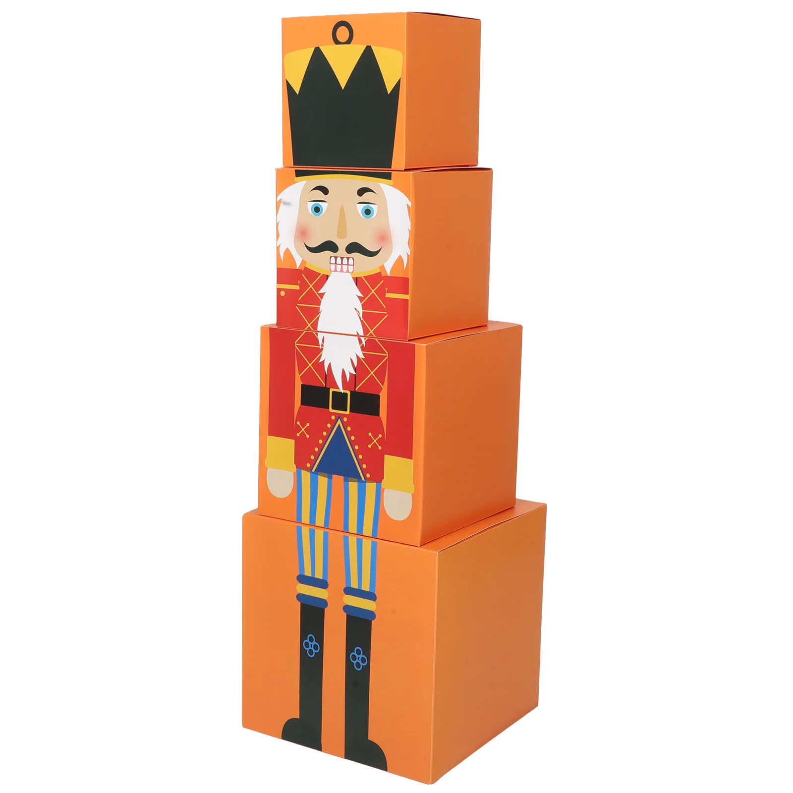 

1Set Nutcracker Stackable Boxes Decorative Christmas Present Boxes Nesting Holiday Storage Case for Xmas Party
