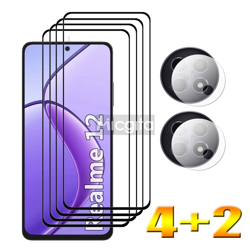 4+2 Tempered Glass Protector For Realme 12 Screen Glass 6.72