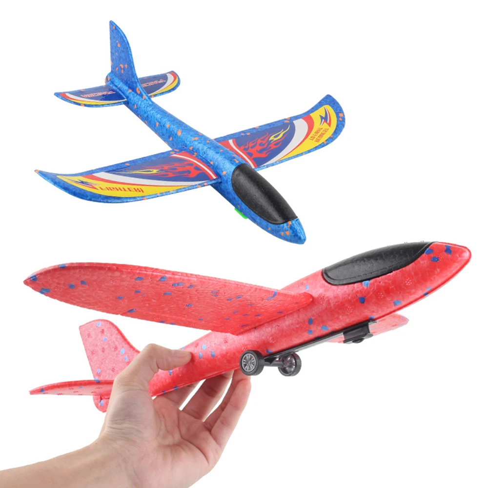 Kids Toys Foam Plane 10M Launcher Catapult Airplane Gun Toy Children Outdoor Game Bubble Model Shooting Fly Roundabout Toys