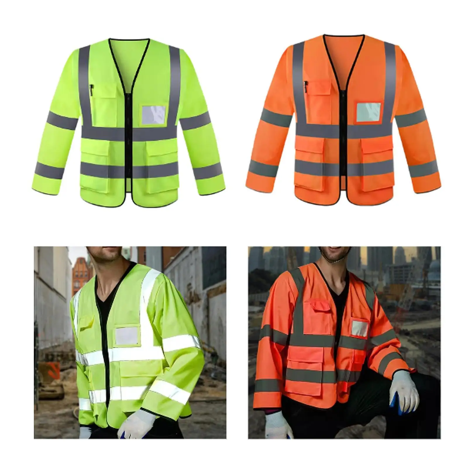 

Reflective Vest with Pockets and Zipper High Visibility Vest