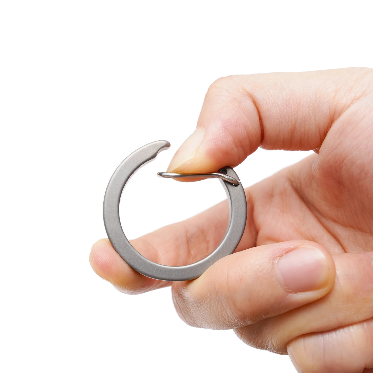 Titanium Alloy Alien Fish Eye Keychain Two Stainless Steel Keyring Neutral Durable Household EDC Tools Gift