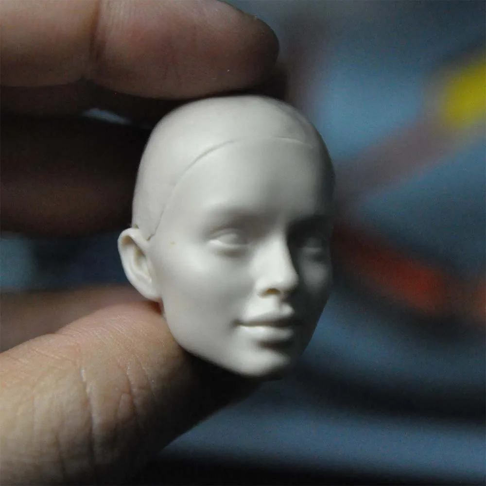 Russian Military Female Head Sculpture Carving  Battle  girl  Soldier 1:6   Unpainted  Doll   Toys Model Fit  Action Figure Body