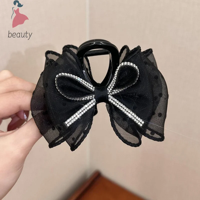 Fabric Bow Grab Hair Clips Women's New Korean Style Hairpin Fashion Shark Cawl Clips Girls Hair Accessories