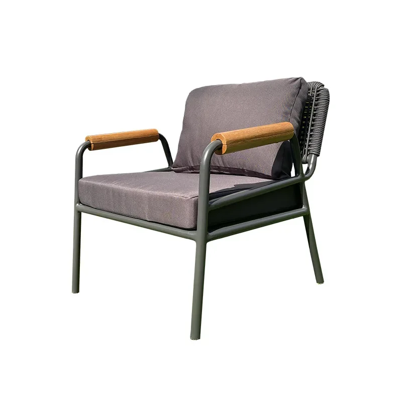 Outdoor rope knitted sofa combination courtyard villa balcony rattan chair open-air garden leisure creative waterproof sunscreen
