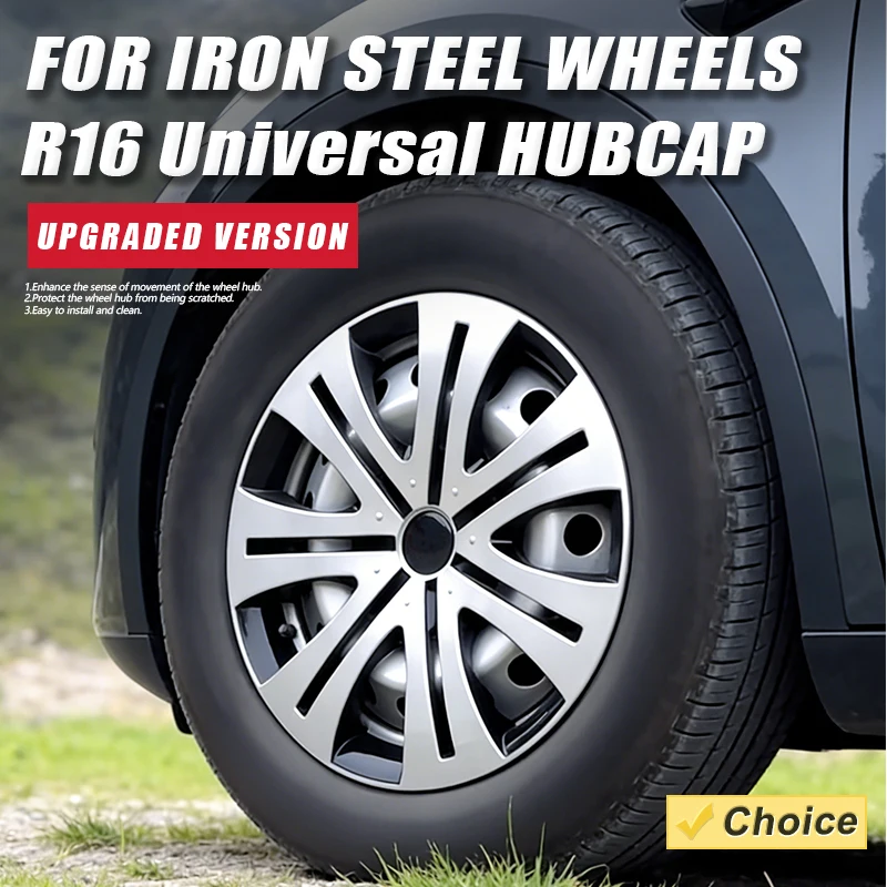 

4PCS R16 Inch Performance Hubcap Wheel Cover Heavy Duty Snap PP Rim Shield Universal Replacement Accessory On SUV Truck Car
