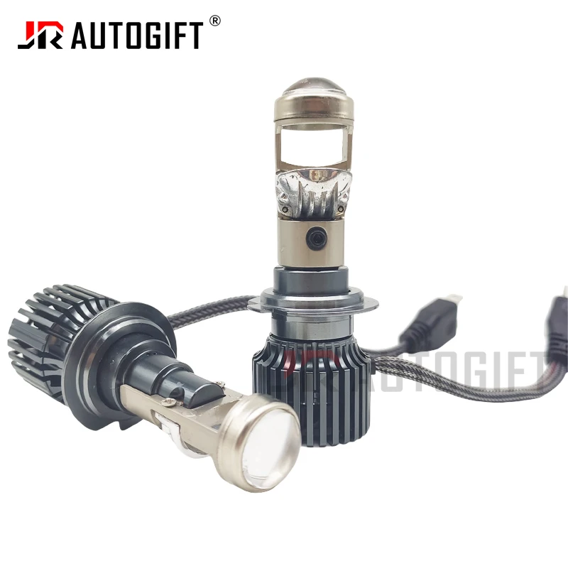 mini h7 lens projector Headlight Bulb Led A80 Headlight With turbo 9005 9006 H8 H9 H11 Headlamp White Aluminum Housing 120W Lamp