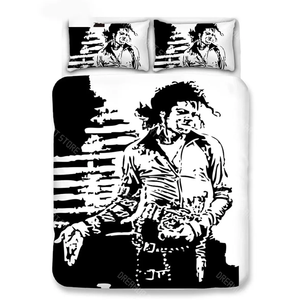 3D Printed Michael MJ Jackson Manga Bedding Set for Boys Girls Duvet Cover Pillowcase Twin Queen King Full Single Double Sizes