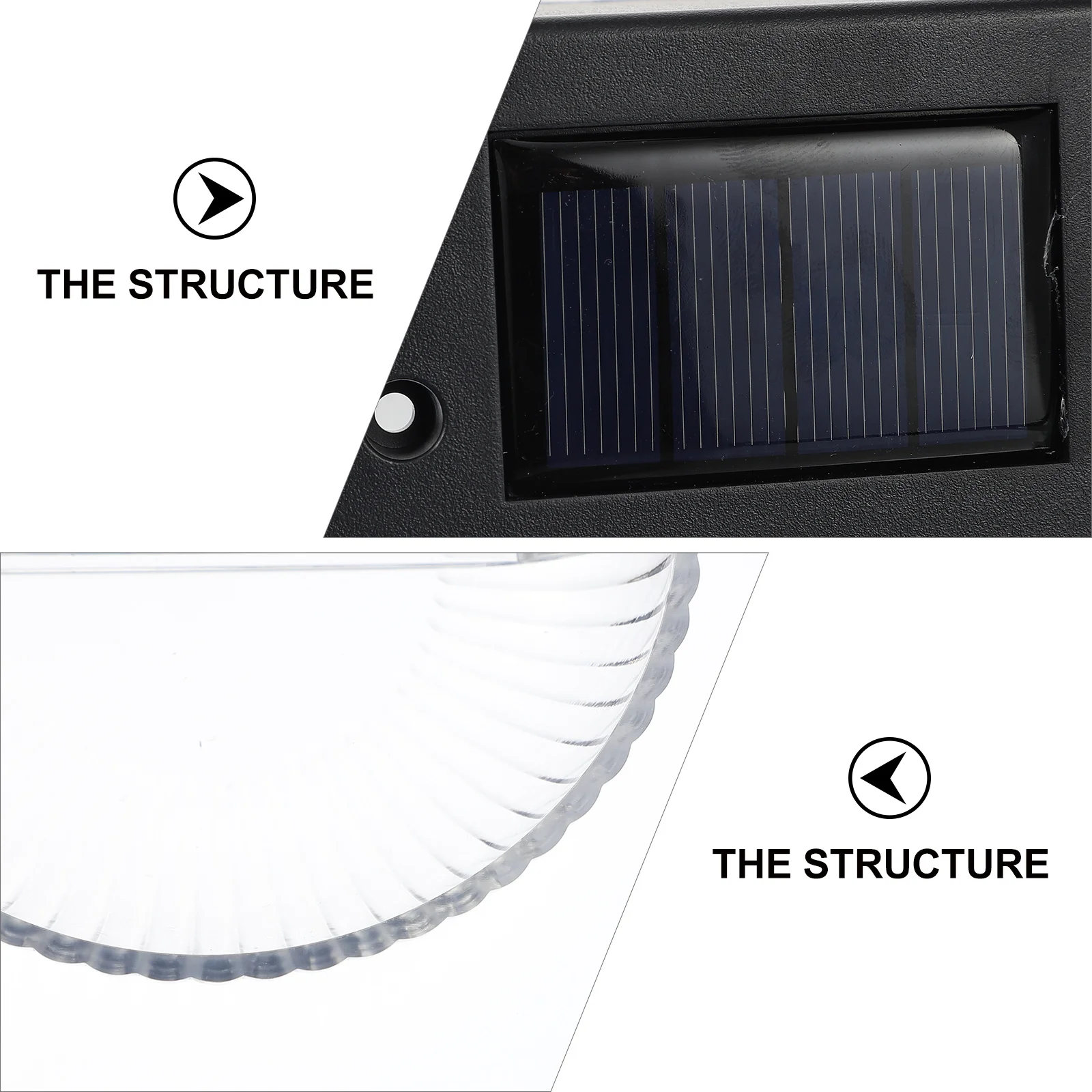 

4Pcs Solar Courtyard Lights Outdoor Garden Fence Lights Easy Install Waterproof LED Black Outdoor Illuminating Lamp