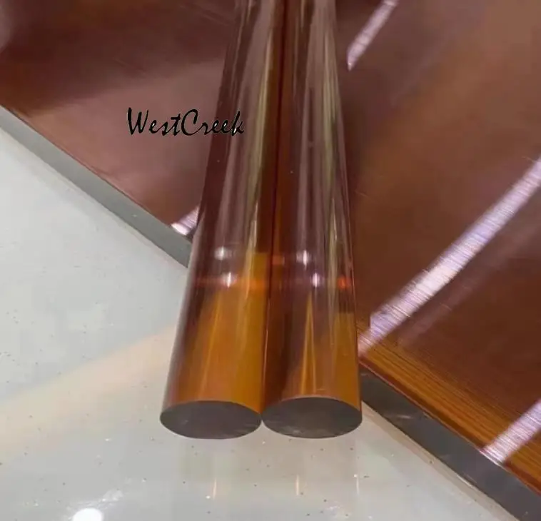 

WESTCREEK 5mm 6mm 8mm 10mm 12mm 15mm diameter amber PEI rod ULTEM-1000 bar Polyacyl ether imide stick Ultem Polyetherimide