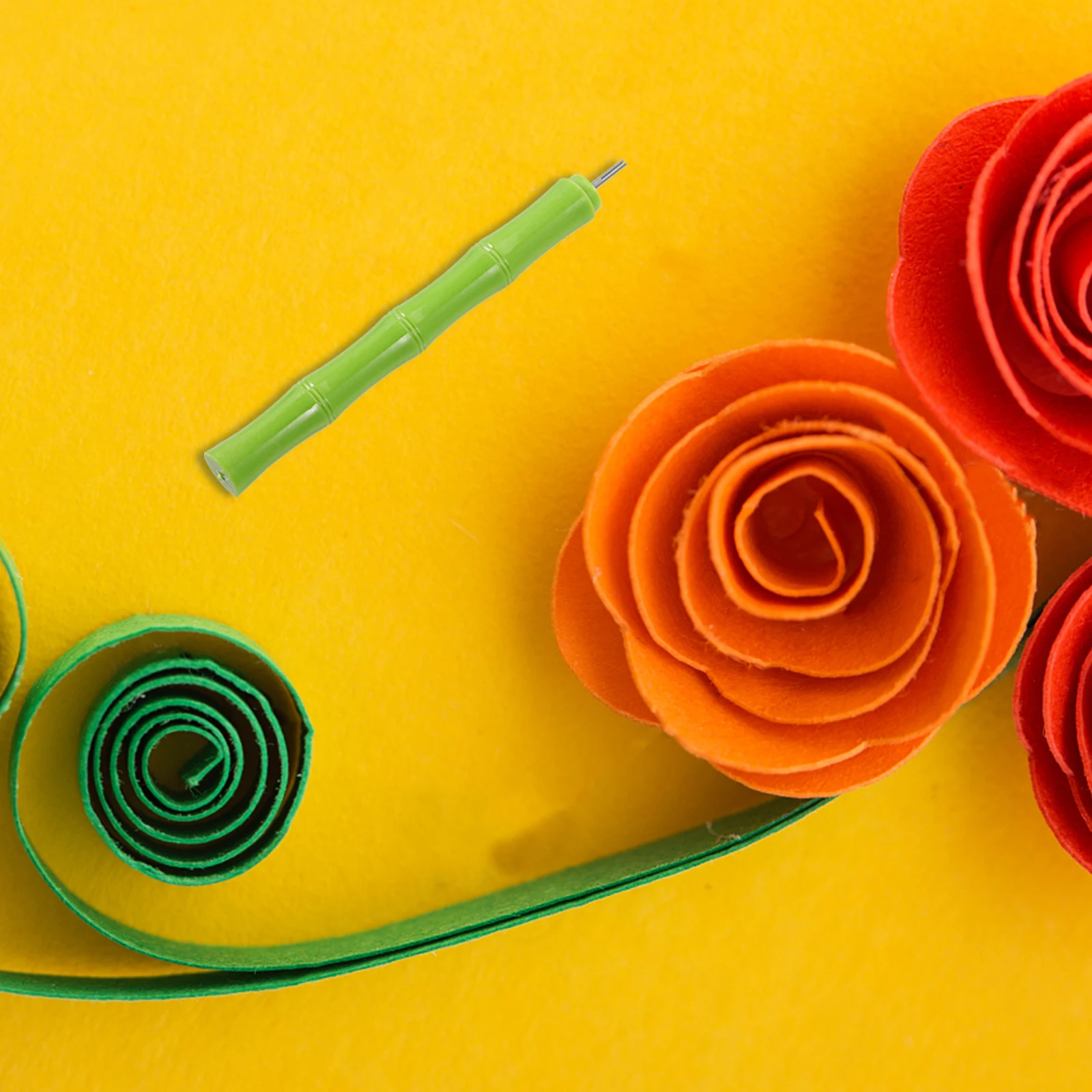 10pcs Bamboo Stem Pen Stainless Steel Tip Smooth Rolling Tool Compact Craft Set For Diy Paper Flower Making Quilling Tools