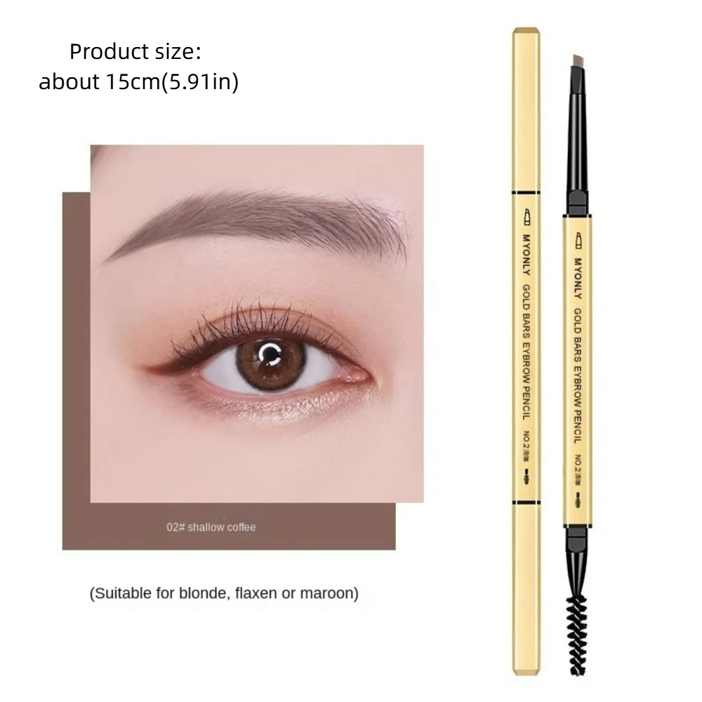 Crayon à sourcils Double extrémité étanche, résistant aux taches, stylo à sourcils durable, lisse avec brosse, bâton à sourcils