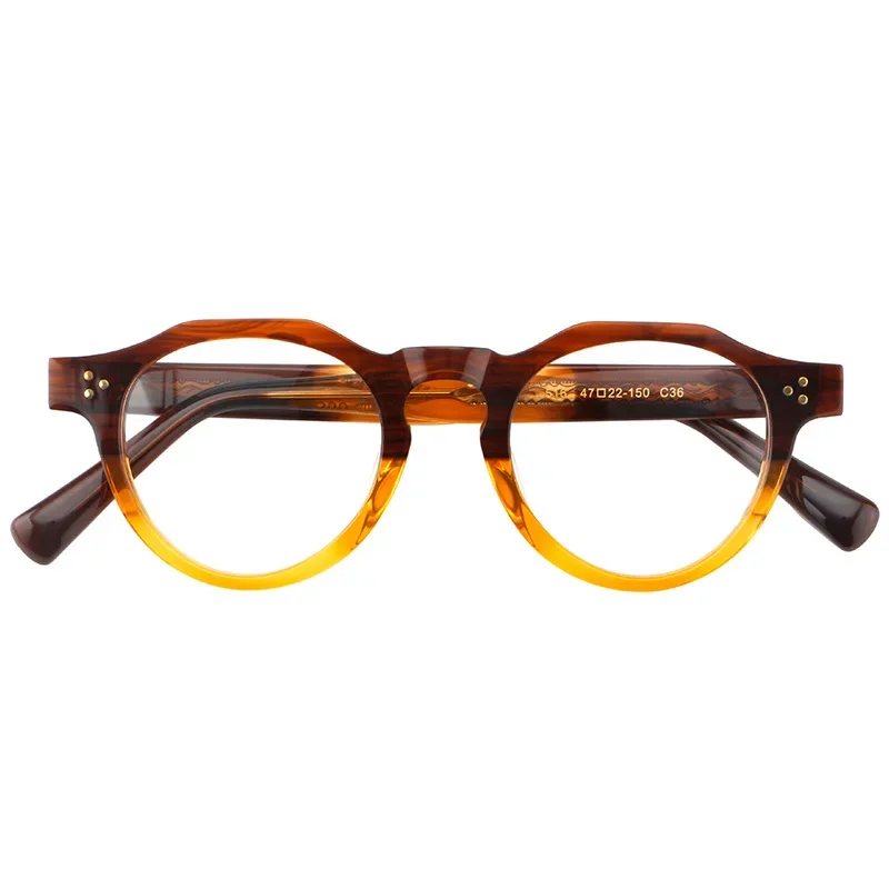 

KIZN Vintage Round Optical Spectacle Frames Women Fashion Glasses Men Custom Acetate Myopia Prescription Eyewear -0.50